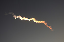 Contrail in the sunset