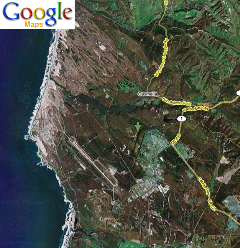 (Google Maps) Map of Vandenberg Air Force Base Area